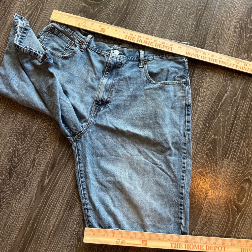 Vintage Levi's 569 Loose Fit Baggy Denim Jean Shorts Jorts - Picture 4 of 6